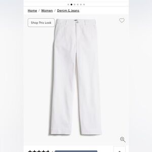 J. Crew Factory Women's White Wide Leg Pants